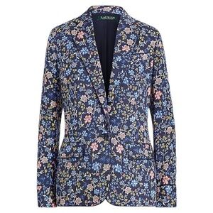 Lauren Ralph Lauren Floral Satin Single Button Blazer Size 4